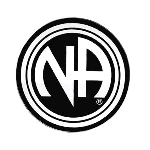 3" Round "NA " Initial Recovery Sticker, Available in 7 Colors