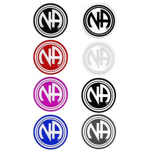 Set of 8 3" RS7 Round ;Narcotics Anonymous Initial Recovery Stickers, All 8 Different Colors
