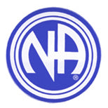 1-1/2" Round "NA " Initial Recovery Sticker, Available in 5 Colors