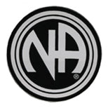 1-1/2" Round "NA " Initial Recovery Sticker, Available in 5 Colors