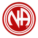 1-1/2" Round "NA " Initial Recovery Sticker, Available in 5 Colors