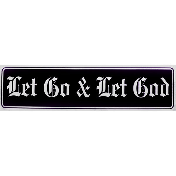 "Let Go & Let God" Bumper Sticker, Available in 3 Colors, Size 11-1/2" x 3"