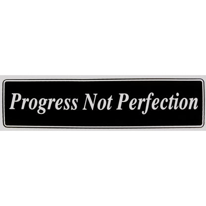 "Progress Not Perfection" Bumper Sticker, Available in 3 Colors, Size 11-1/2" x 3"