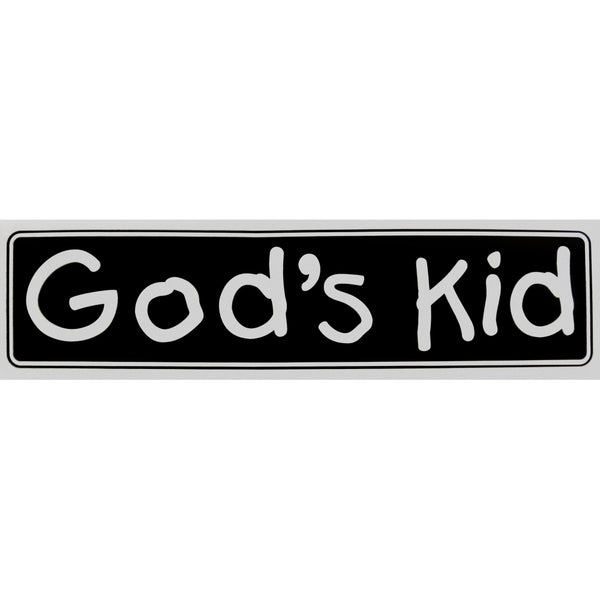 "God's Kid" Bumper Sticker, Available in 3 Colors, Size 11-1/2" x 3"