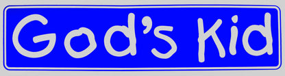 "God's Kid" Bumper Sticker, Available in 3 Colors, Size 11-1/2" x 3"