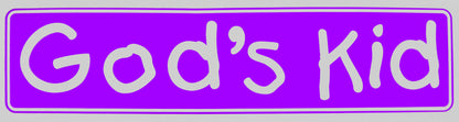 "God's Kid" Bumper Sticker, Available in 3 Colors, Size 11-1/2" x 3"